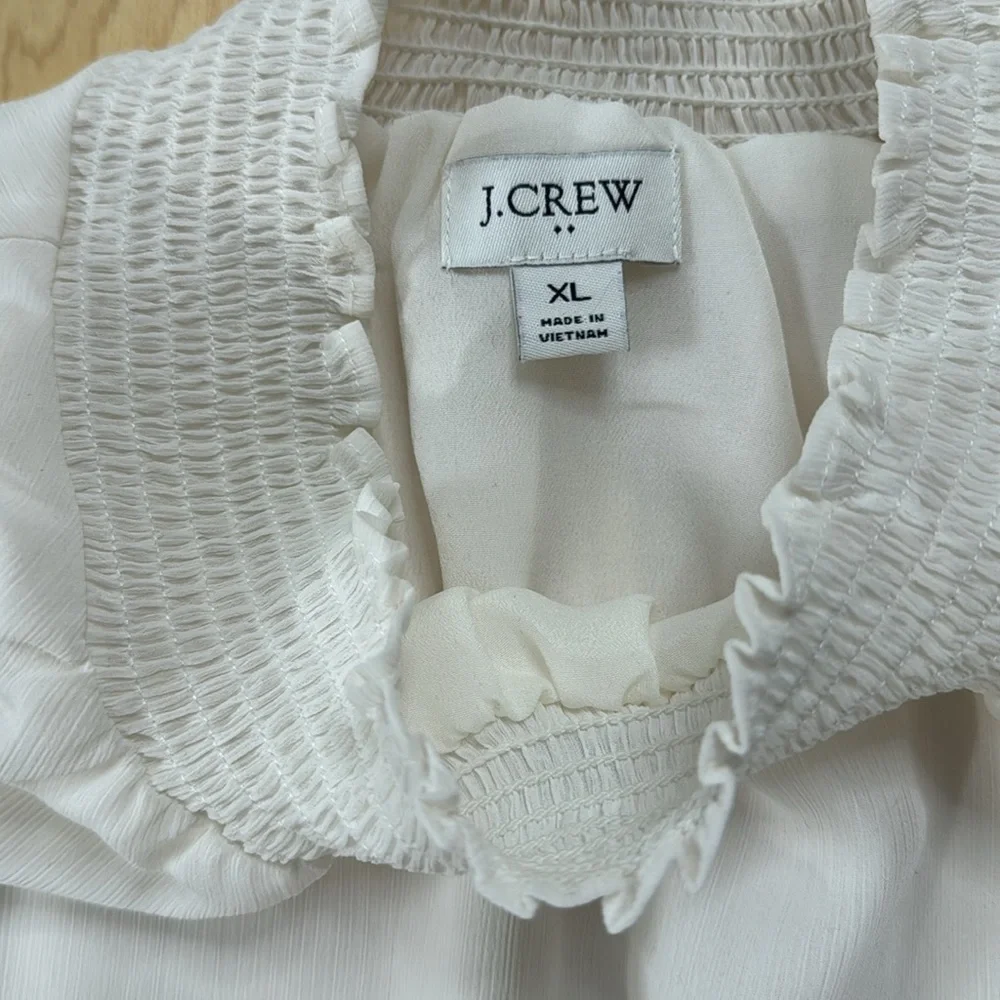 J. Crew Turtleneck Crepe Lined Long Sleeve Blouse Size XL
